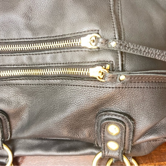 Linea Pelle Black Leather Shoulder Bag - Picture 8 of 12